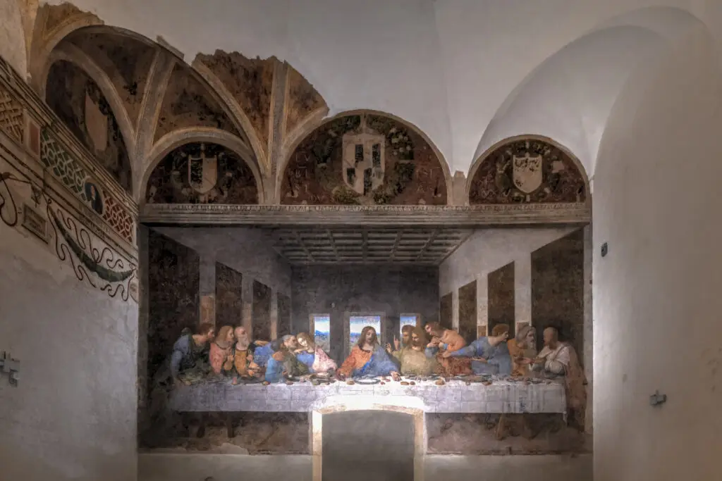 Leonardo da Vinci’s The Last Supper fresco at Santa Maria delle Grazie in Milan, Italy