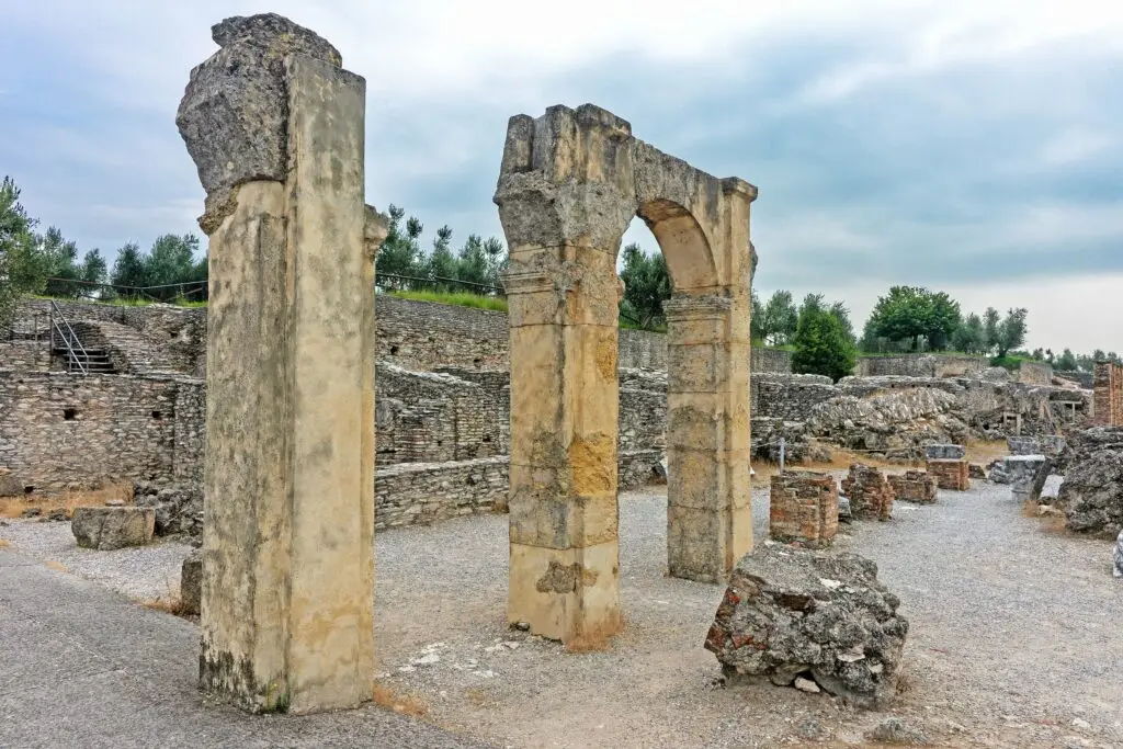 Grottoes of Catullus Roman ruins on the Sirmione peninsula at Lake Garda, Italy